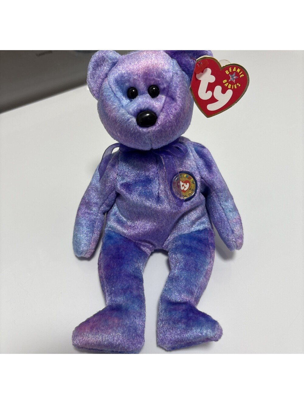 TY Beanie Baby - 2001  Clubby IV  the Bear with rainbow button- MWMTs